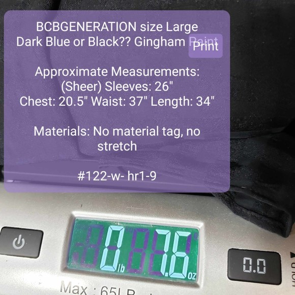 BCBGeneration size Large Long Sheer Sleeve Gingham Dress - Picture 7 of 7